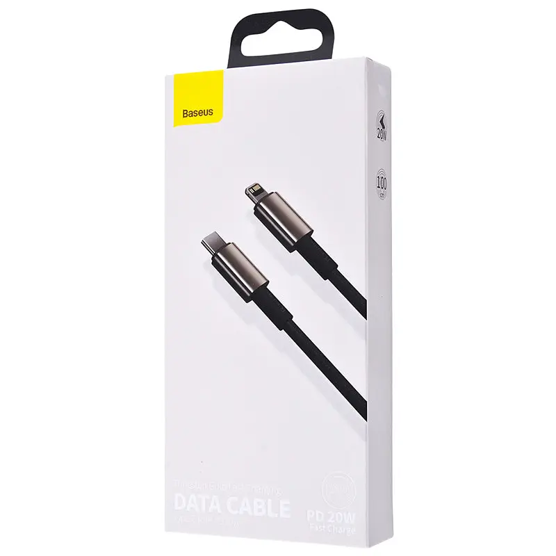 Дата кабель Baseus Tungsten Gold Type-C to Lightning PD 20W (1m) (CATLWJ) Чорний - фото 5