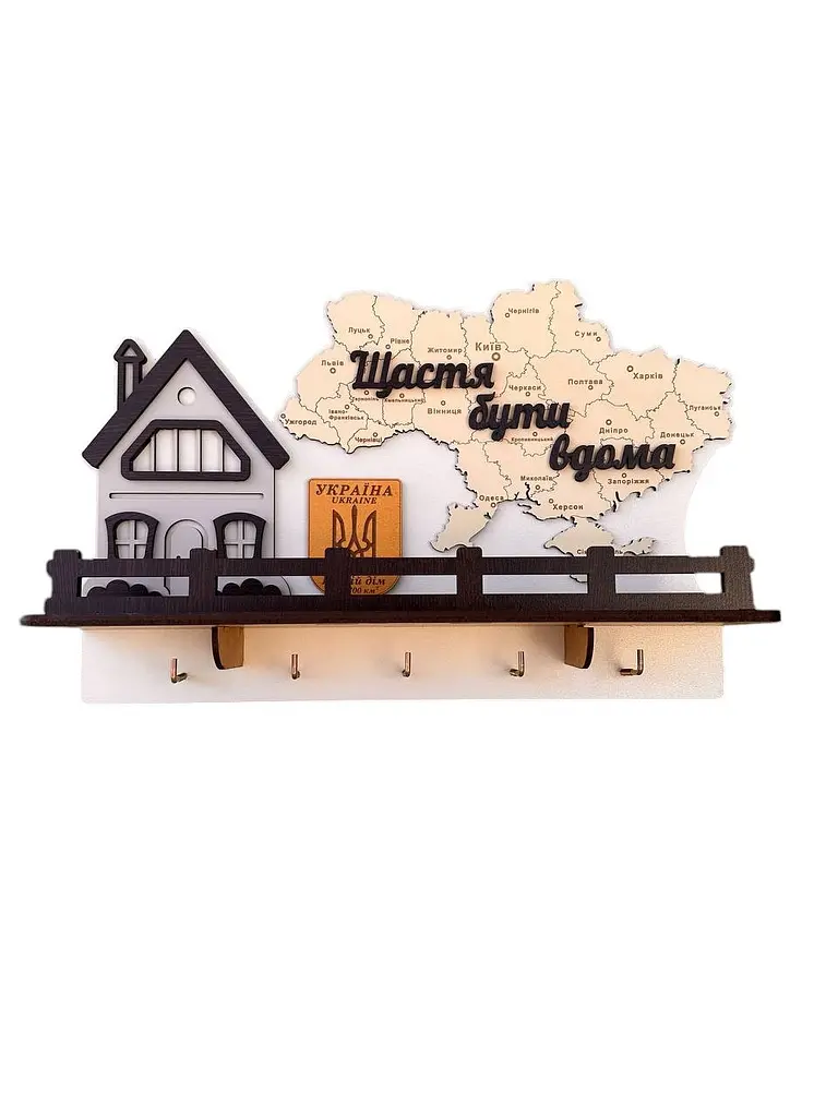 Дерев'яна Ключниця на стіну 36.5x24 см. №8 - фото 2