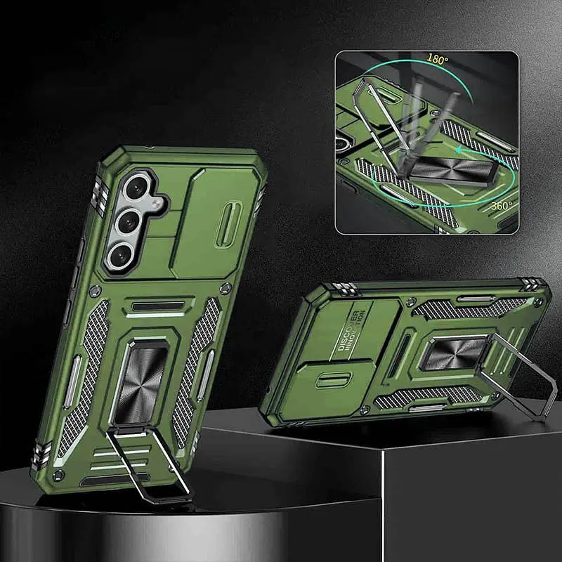 Чохол Epik ударостійкий Camshield Army Ring для Samsung Galaxy A35/A55 Оливковий/Army Green - фото 3