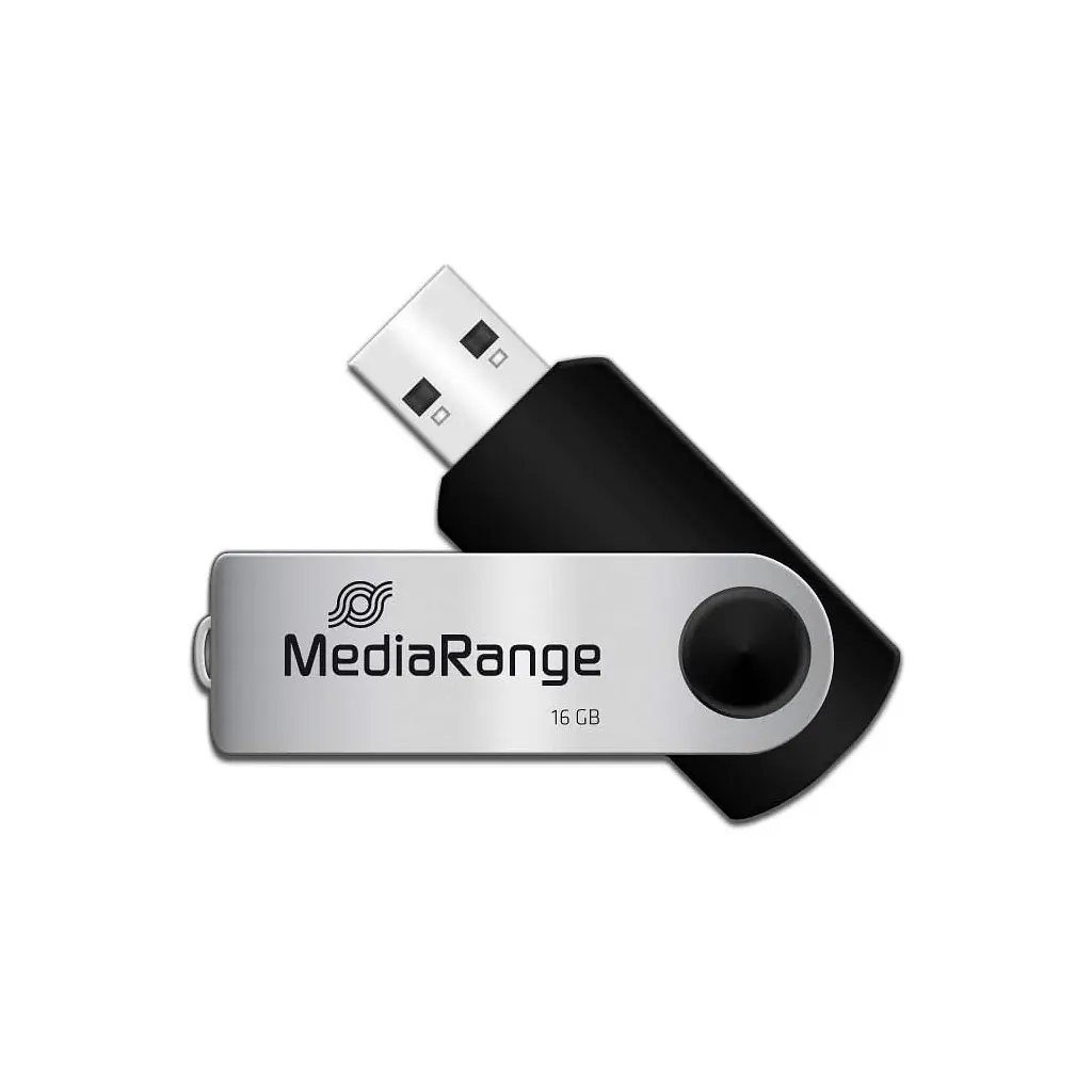 USB флеш накопичувач Mediarange 16GB Black/Silver USB 2.0 (MR910) - фото 2