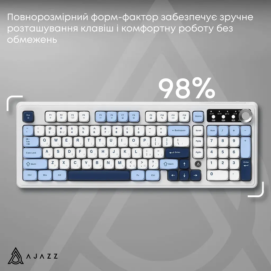 Клавиатура Ajazz AF98 PLUS Glacier Blue (AF98-PLUS-GB) - фото 8