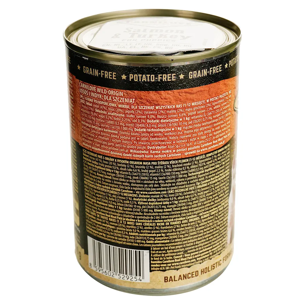 Беззерновой влажный корм для щенков Carnilove Salmon & Turkey с лососем и индейкой 400 г - фото 4