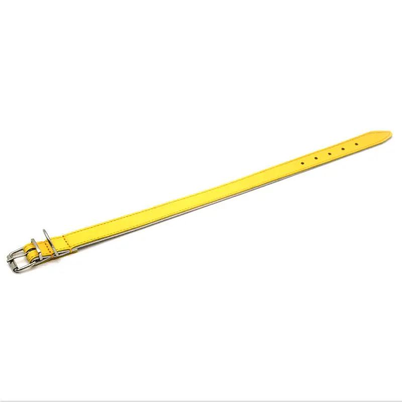 Ошейник для собак Zoo-hunt ОД Краски кожаный двойной желтый 2,0/33-41 см - фото 2