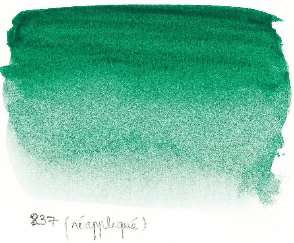 Акварельна фарба Sennelier, полукювета, S3, Вірідіановий зелений (Viridian Green) - фото 2