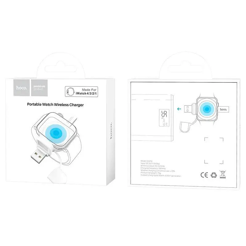 Бездротовий зарядний пристрій Hoco CW19 iWatch 2.5W White - фото 6