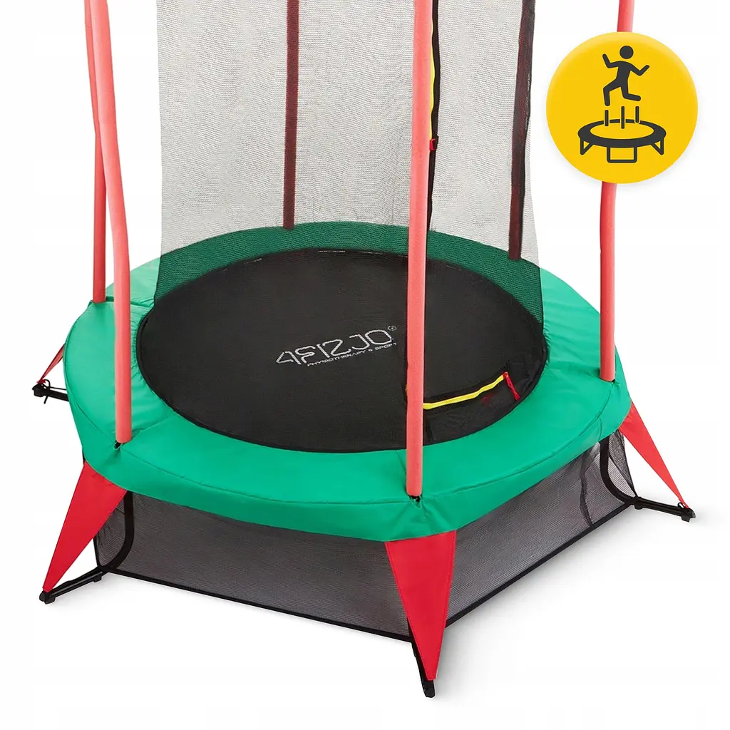 Батут дитячий для дому 4FIZJO Kids 140 см Green/Red (P-5907739319456) - фото 4