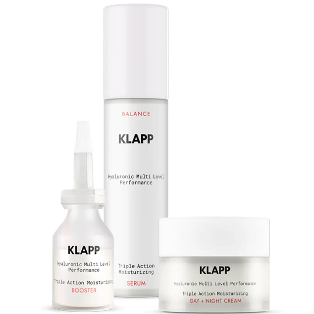 Набор Klapp Triple Action Moisturizing Power Trio Set: крем 50 мл + сыворотка 50 мл + бустер 15 мл - фото 4