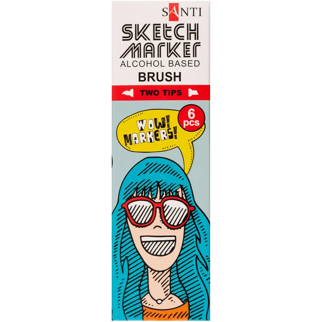 Набір спиртових маркерів Santi Brush SA-21 теракотовий 6 шт. (390953) - фото 3