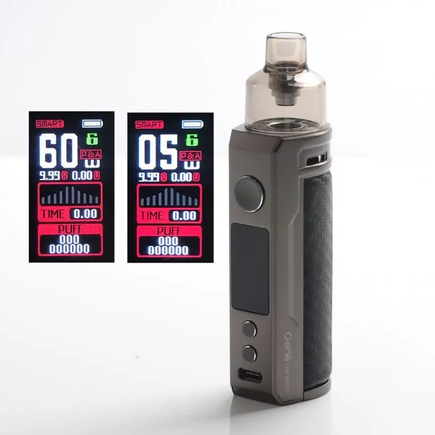 Под-система VooPoo Drag S 60 W Pod Kit 2500 mAh 4.5 ml Carbon Fiber Сіра (10231) - фото 2