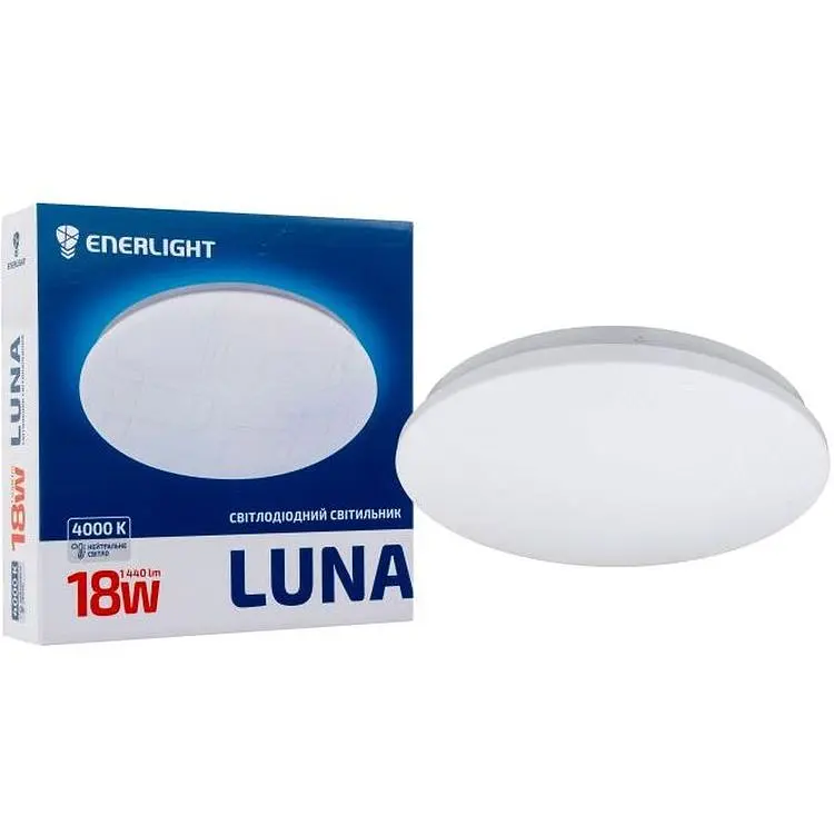 Cвітильник стельовий світлодіодний Enerlight Luna, 18Вт, 4000К, 280х45 мм (LUNA18SMD80N) - фото 2