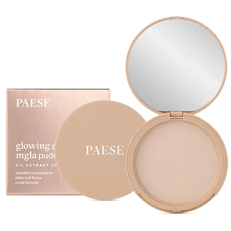 Пудра компактная Paese Glowing Powder Mgla дымчатая, с бархатистой формулой, светящаяся, тон 11 (Light Beige), 10 г - фото 1
