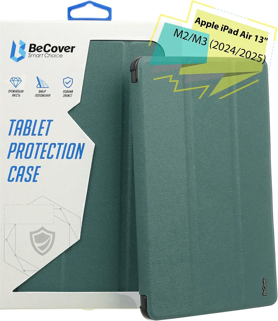 Чохол BeCover Tri Fold Soft TPU Silicone для Apple iPad Air 13 M2 2024 Темно-зелений (711470) - фото 2