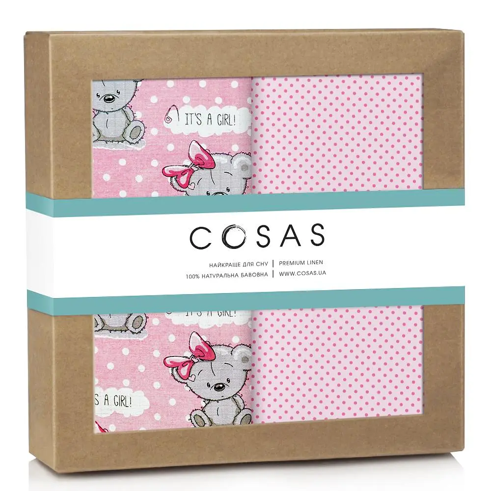 Багаторазові пелюшки дитячі GIRL BEAR 2шт COSAS (4822052074626)