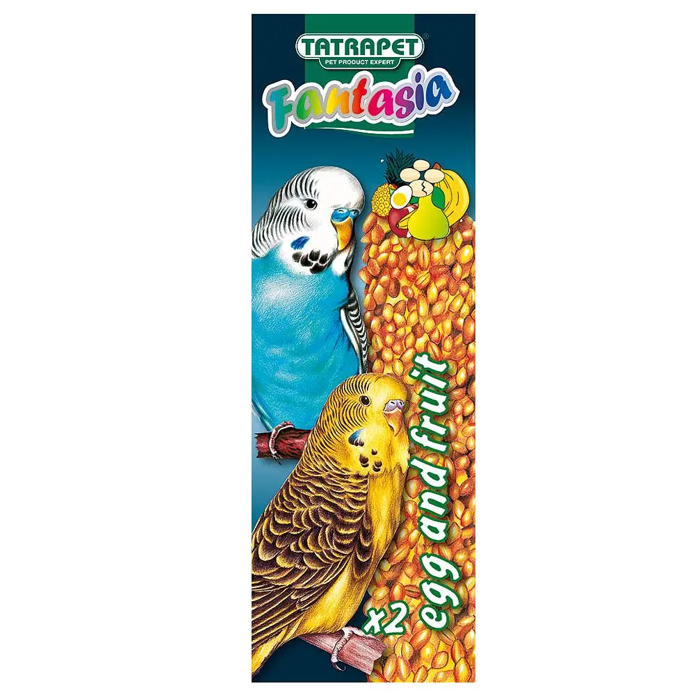 Колосок Fantasia для хвилястих папуг, екзотичні фрукти/яйця, 90 г, 18–19 см, 2 шт