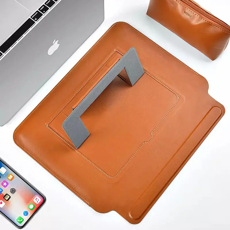 Чохол із підставкою SKIN PRO Portable Stand Sleeve 13.3" Коричневий Wiwu teh0029721 - фото 5