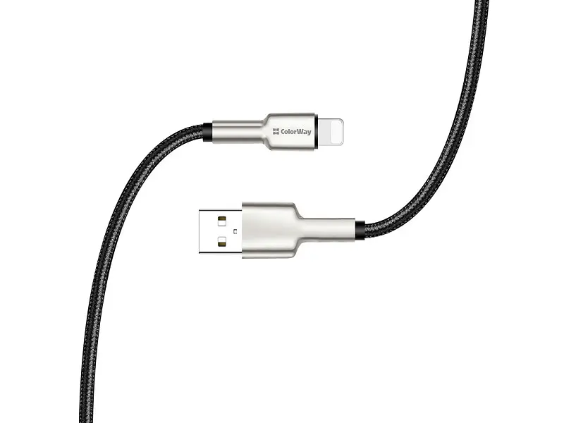 Кабель ColorWay USB - Lightning 1m Black (CW-CBUL046-BK) - фото 6