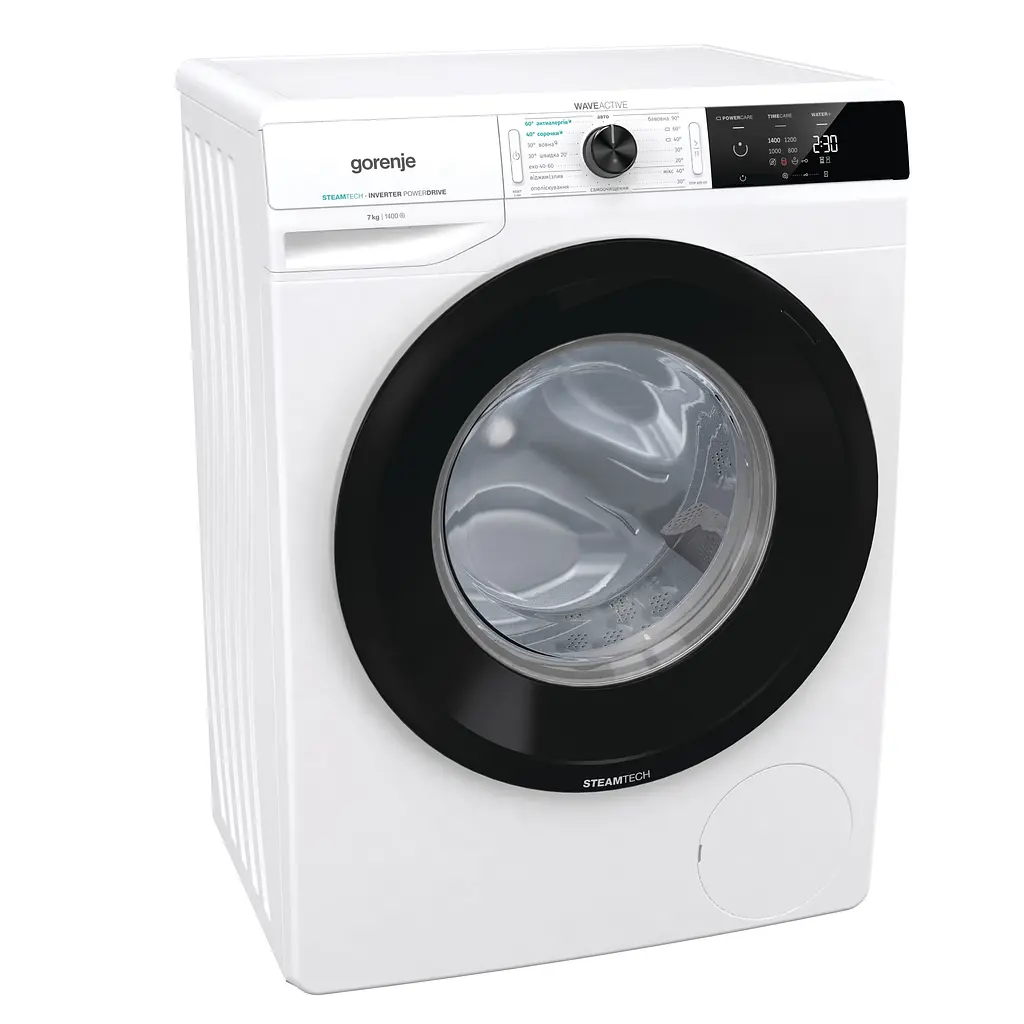 Стиральная машина Gorenje с фронтальной загрузкой WEI747SDS, 7кг, 1400, A+++, Пар, глубина 47см, Дисплей, Белый (WEI747SDS) - фото 4
