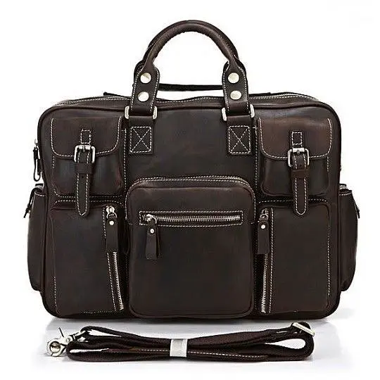 Сумка мужская 14757 в винтажном стиле Vintage коричневая. - фото 8