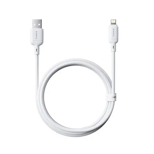 USB кабель Baseus Silky Series USB to Lightning 2.4A 1m білий P10377702213-00 - фото 4