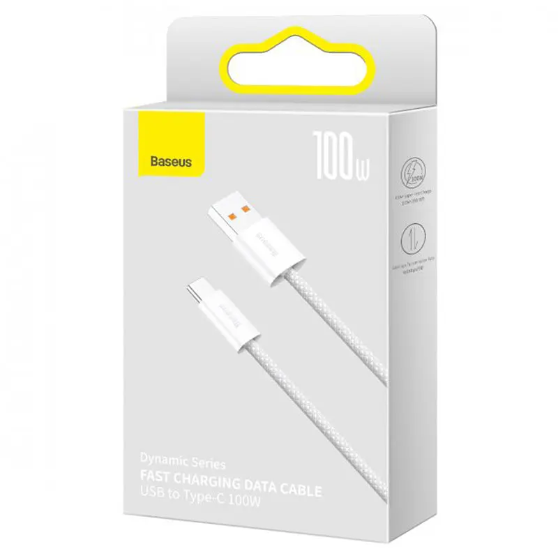 Дата кабель Baseus Dynamic Series USB to Type-C 100W (2m) (CALD00070) White - фото 5