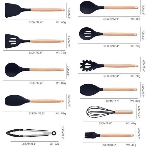 Набір ножів та кухонного приладдя Zepline ZP0102 з 19 предметів на підставці чорний (43272ZP0102_1320) - фото 3