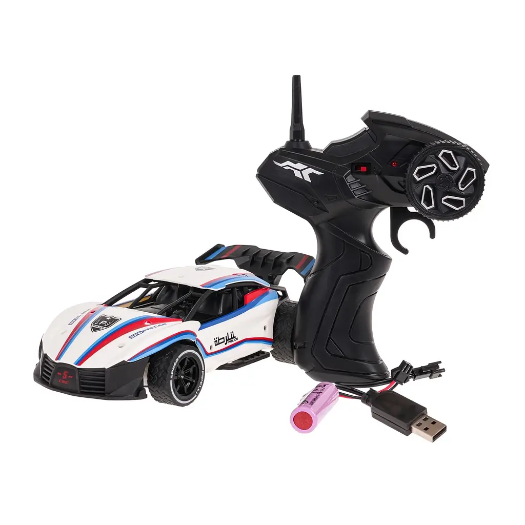 Машинка на управлении с металлическими элементами белая 36789 - фото 2