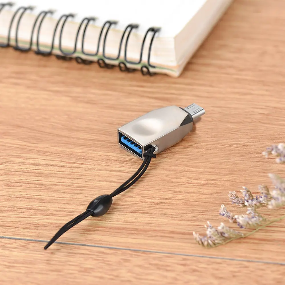 Адаптер переходник Hoco UA10 MicroUSB to USB 3.0 F серебристый - фото 2