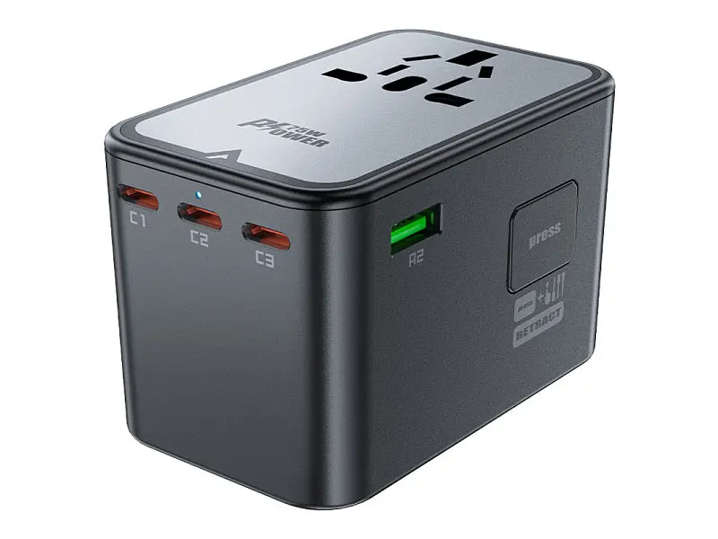Мережевий зарядний пристрій Acefast Z1 5xUSB 75 W GaN 3xUSB-C 2xUSB-A PD Black (6974316282495) - фото 2
