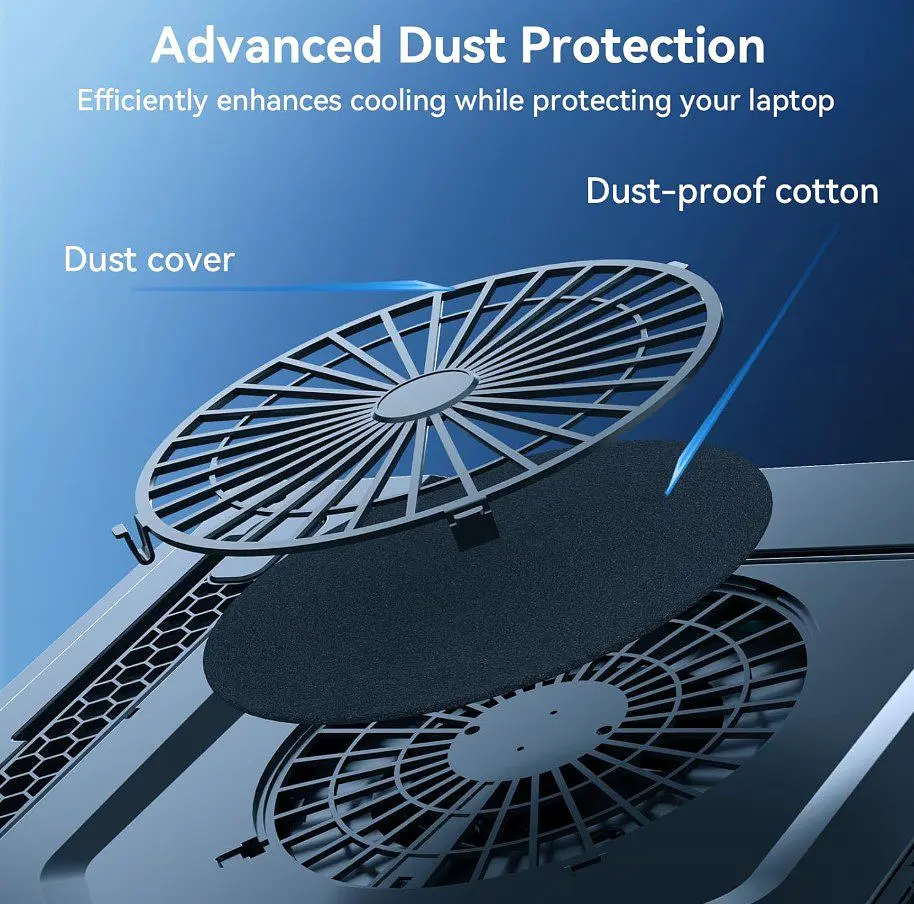 Охолоджувальна підставка для ноутбука 17.3 дюйма Ice Coorel A-5 2xfan 2300RPM - фото 9