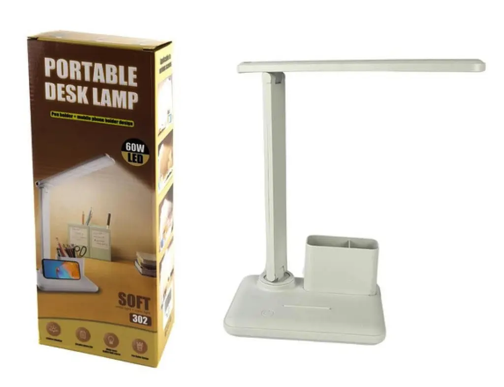 Настільна LED лампа Bailong BL-3302 Сенсорний акумуляторний світильник 6Вт 3 режими Білий - фото 5