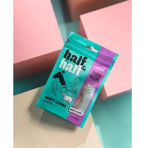 Ласощі для собак Half&Half у формі м'ясних монеток з качкою 100 г - фото 4