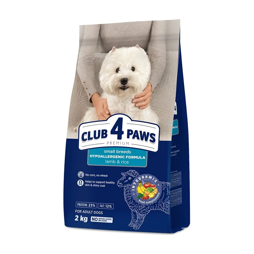 Сухий корм для собак Club 4 Paws Преміум. Для дрібних порід - ягня і рис 2 кг (4820083909603)