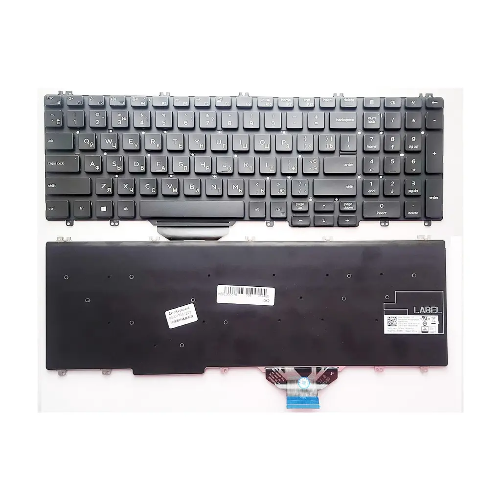 Клавіатура ноутбука Dell Latitude 5500/5501, Precision 3501/3540/3541 чорна UA (A46188)