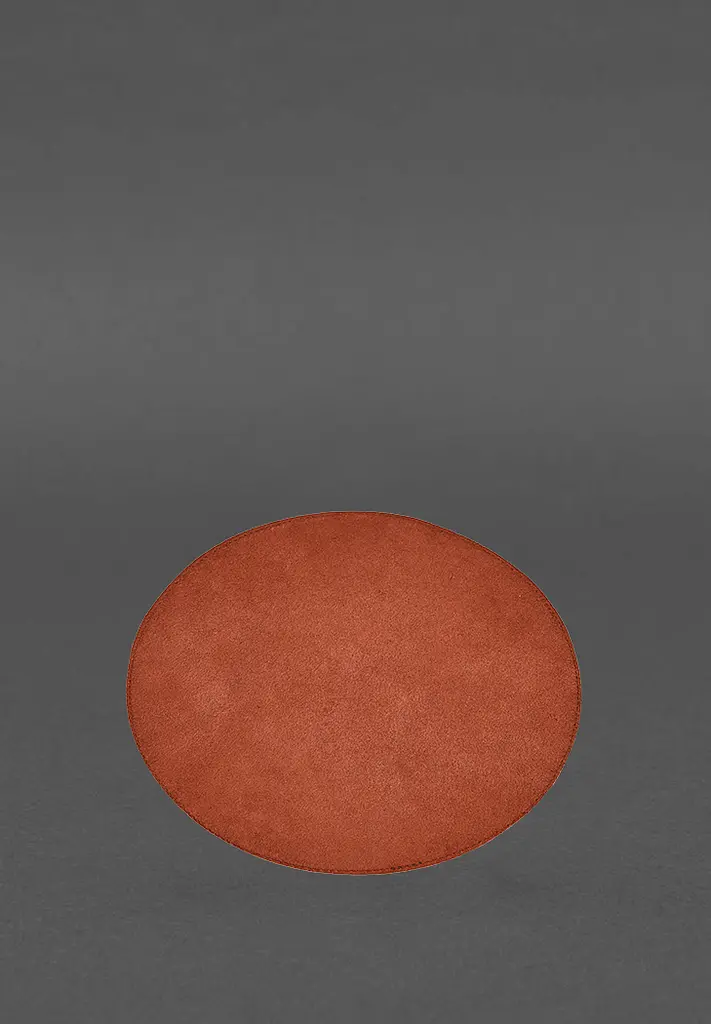 Круглый коврик для мышки из натуральной кожи светло-коричневый краст - фото 5