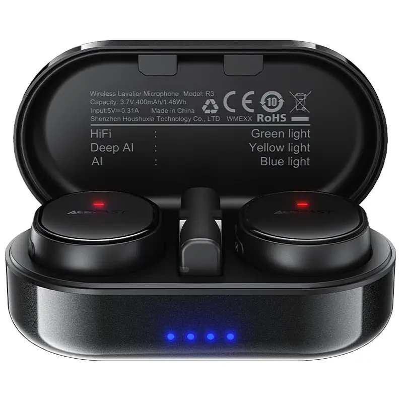 Петличний бездротовий мікрофон R3 Dual-mic Type-C Black Acefast teh0029557