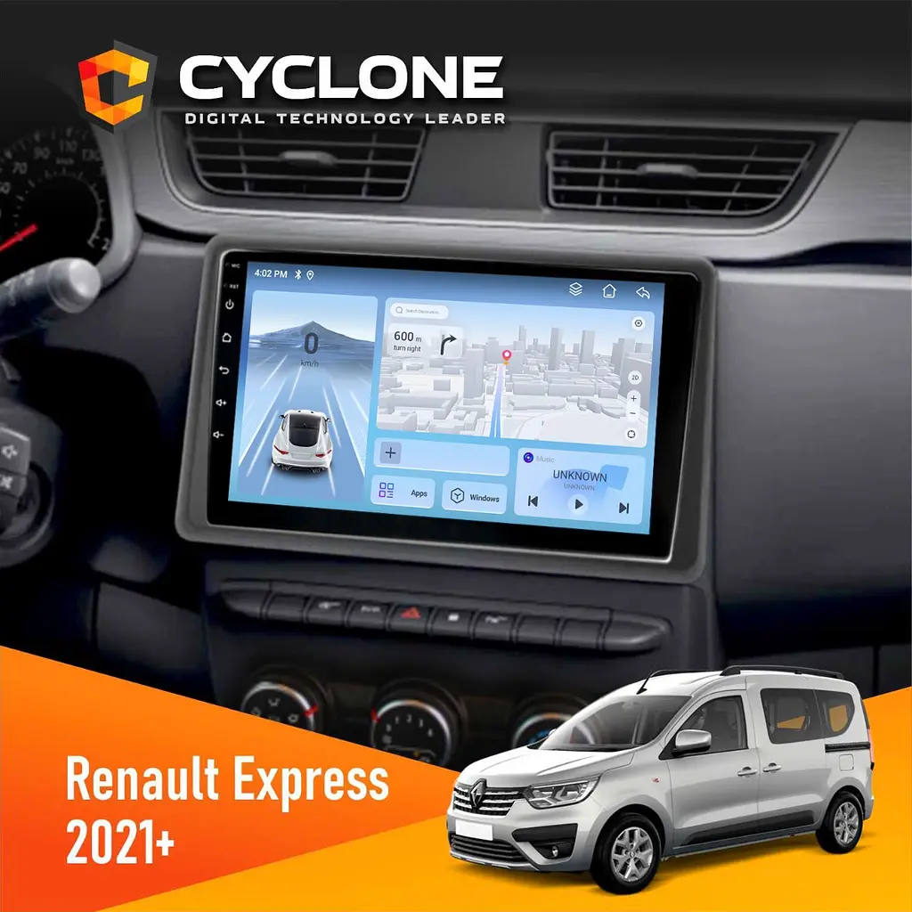 Штатна магнітола Renault Express 2021+ Cyclone C9-012 4x64, DSP, 4G Cyclone (НФ-00008001)