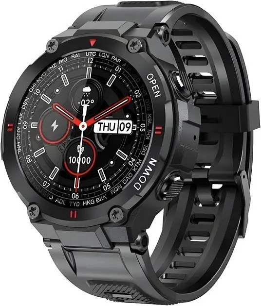 Смарт-годинник Lemfo K22 силіконовий ремінець black black (16358) - фото 2