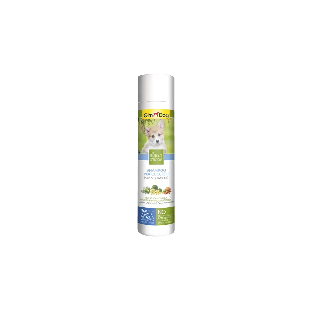Шампунь для цуценят GimDog Natural Solution липа ромашка та солодке масло мигдалю липа ромашка та солодке ми - фото 3