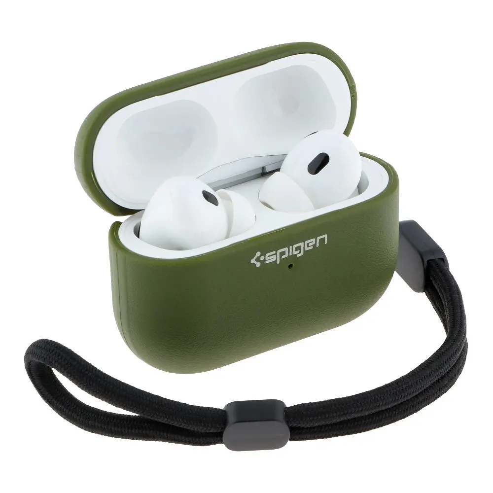 Футляр із нейлоновим шнурком Spigen Leather Armor Airpods Pro Pitch Green (35261_3345598) - фото 3