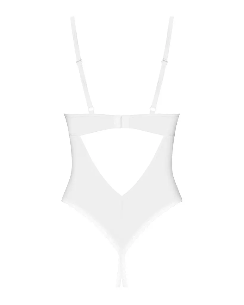 Боді з доступом Obsessive Alissium crotchless teddy, M/L, ліф з м’якою чашкою, високі трусики - фото 4