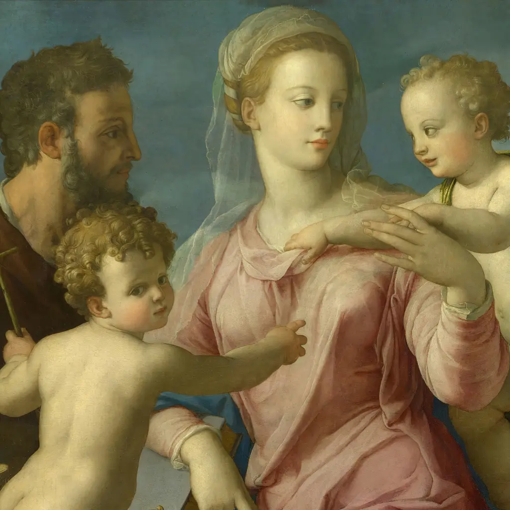 Інтер'єрна картина Мадонна Строганових, Бронзіно, Bronzino, Madonna Stroganoff, релігійний декор, 60×48 см (id6967) - фото 5