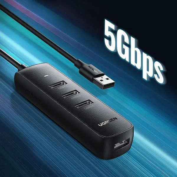 USB-Хаб Ugreen USB-хаб CM416 USB 3.0 4-Port Hub 1m Black (80657) - фото 3