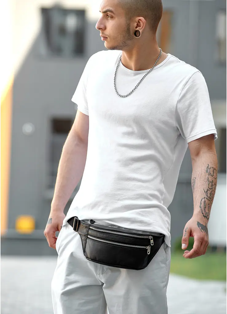 Мужская сумка бананка Sambag Tirso BTS черный 31 × 12 × 5 см (81333001m) - фото 4