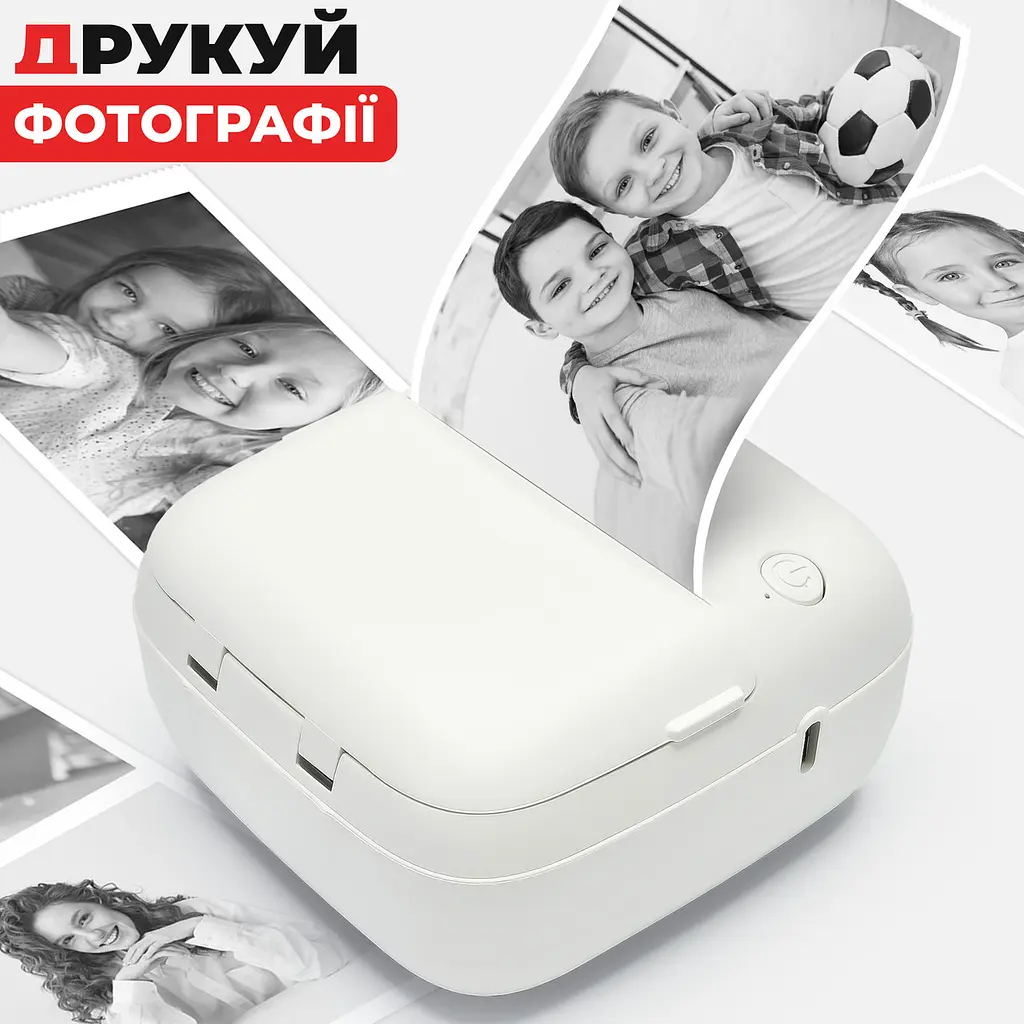 Портативний термальний принтер JETIX Mini Printer Student 2 з Bluetooth і нічником для термодруку без чорнила - фото 5