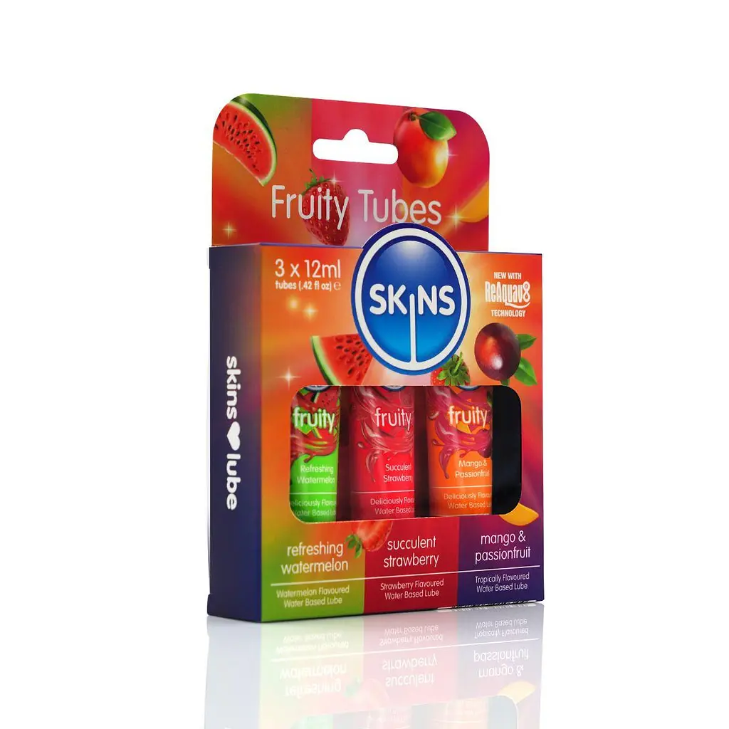 Набір лубрикантів Skins 12 ml Sampler Tubes - Fruity 3 шт. - фото 2