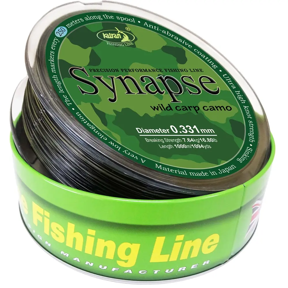 Леска Katran Synapse Wild Carp Ca мo 1000 м (dark ca мo) 0.331 мм 16.8 lb - фото 2