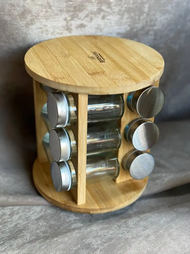 Органайзер для спецій Bohmann BH 7864-12 набір 12 скляних баночок підставка лійка - фото 5