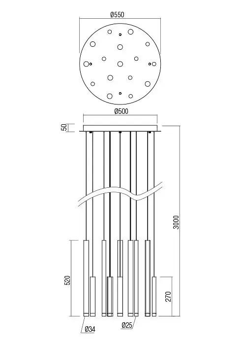 Подвесной светильник Redo MADISON SU LED 64W 3000K S/CP+AL+BK+CF (4.1.2) 01-2061 - фото 2