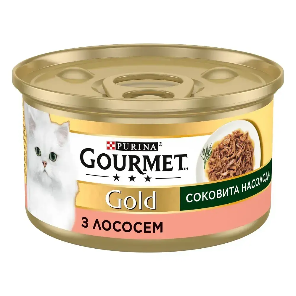 Вологий корм для котів Gourmet Gold Соковита Насолода з лососем 85 г 12560357