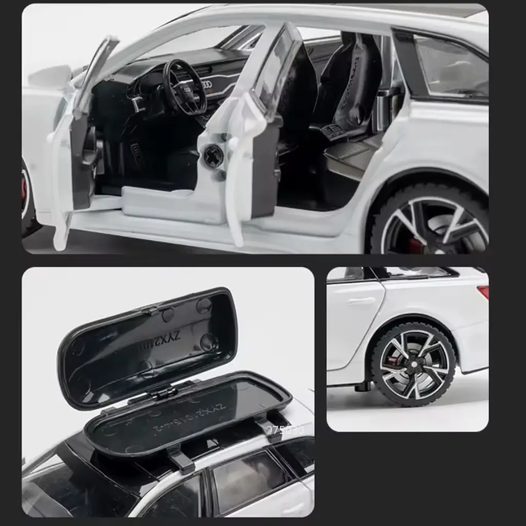 Колекційна металева модель автомобіля АвтоЕксперт Audi RS6 з додатковим багажником на дах, інерцією, світлом та звуком 1:32 - фото 7